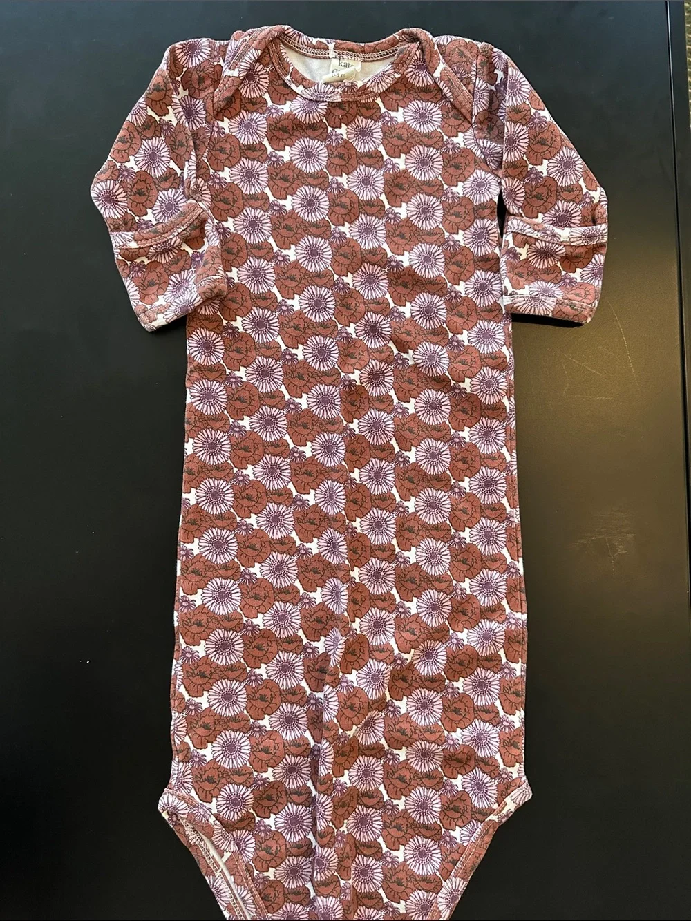 kate quinn knotted Long Sleeve Baby Gown 0-3m